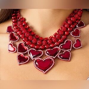 NWT❤️Betsey Johnson Red Love Spell Bib Necklace Valentines Day❤️ 💎
